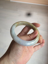 Load image into Gallery viewer, 55.5 mm Certified type A 100% Natural green/yellow/light purple with red floating flowers Jadeite bangle AZ84-1645