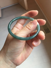 Load image into Gallery viewer, 56.8mm Certified Type A 100% Natural dark green/blue/gray with Guatemala slim round cut Jadeite bangle PJ93-3450
