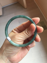 Load image into Gallery viewer, 56.8mm Certified Type A 100% Natural dark green/blue/gray with Guatemala slim round cut Jadeite bangle PJ93-3450
