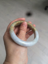 Load image into Gallery viewer, 55.5 mm Certified type A 100% Natural green/yellow/light purple with red floating flowers Jadeite bangle AZ84-1645