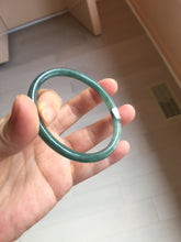 Load image into Gallery viewer, 56.8mm Certified Type A 100% Natural dark green/blue/gray with Guatemala slim round cut Jadeite bangle PJ93-3450
