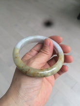 Load image into Gallery viewer, 55.5 mm Certified type A 100% Natural green/yellow/light purple with red floating flowers Jadeite bangle AZ84-1645