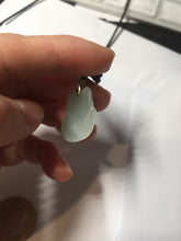 Load image into Gallery viewer, 100% natural type A icy watery black/white/clear(冰乌鸡)/light green(冰绿乌鸡) jadeite fox pendant necklace AA123