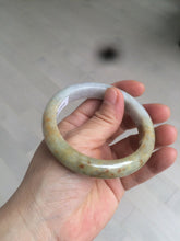 Load image into Gallery viewer, 55.5 mm Certified type A 100% Natural green/yellow/light purple with red floating flowers Jadeite bangle AZ84-1645