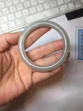 Load image into Gallery viewer, 53.2mm certified 100% Natural icy watery light beige pale pink gray nephrite bangle HN120-0082