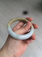 Load image into Gallery viewer, 55.5 mm Certified type A 100% Natural green/yellow/light purple with red floating flowers Jadeite bangle AZ84-1645