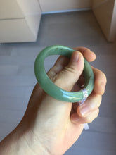 Load image into Gallery viewer, 51.5mm Certified Type A 100% Natural Oily Dark Green Gray Black(油青) Oval Jadeite Jade Bangle PE101-7127