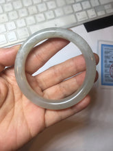 Load image into Gallery viewer, 53.2mm certified 100% Natural icy watery light beige pale pink gray nephrite bangle HN120-0082