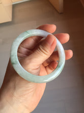 Load image into Gallery viewer, 53.7mm Certified Type A 100% Natural green/purple/white with green flying flower slim Jadeite Jade bangle K117