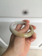 Load image into Gallery viewer, 55.5 mm Certified type A 100% Natural green/yellow/light purple with red floating flowers Jadeite bangle AZ84-1645