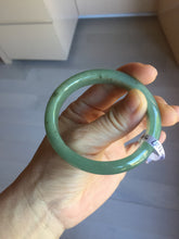 Load image into Gallery viewer, 51.5mm Certified Type A 100% Natural Oily Dark Green Gray Black(油青) Oval Jadeite Jade Bangle PE101-7127