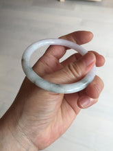 Load image into Gallery viewer, 56mm certified 100% natural type A light green/purple with green fly flowers round cut jadeite jade bangle BN56-3113