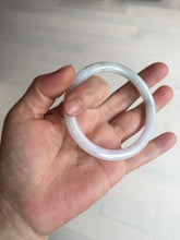 Load image into Gallery viewer, 56mm certified 100% natural type A light green/purple with green fly flowers round cut jadeite jade bangle BN56-3113