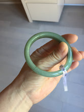 Load image into Gallery viewer, 51.5mm Certified Type A 100% Natural Oily Dark Green Gray Black(油青) Oval Jadeite Jade Bangle PE101-7127