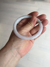 Load image into Gallery viewer, 56mm certified 100% natural type A light green/purple with green fly flowers round cut jadeite jade bangle BN56-3113