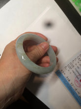Load image into Gallery viewer, 57.4mm Certified 100% natural Type A icy watery green/white/gray jadeite jade bangle AY70-0343