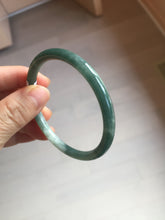 Load image into Gallery viewer, 54.9mm Certified Type A 100% Natural dark green/blue/gray with Guatemala slim round cut Jadeite bangle PJ92-3448