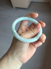 Load image into Gallery viewer, 56.4mm certified 100% natural Type A light green white round cut jadeite jade bangle BS4-9557