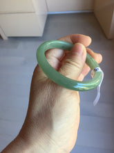 Load image into Gallery viewer, 49mm Certified Type A 100% Natural Oily Dark Green Gray Black(油青) Oval Jadeite Jade Bangle PE102-7125