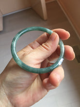 Load image into Gallery viewer, 57.6mm Certified Type A 100% Natural dark green/blue/gray with Guatemala slim round cut Jadeite bangle PJ91-3451