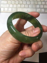 Load image into Gallery viewer, 54mm 100% Natural icy watery blue/black/gray Xiu Jade Serpentine bangle XY126