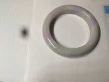 Load image into Gallery viewer, 53mm Certified 100% natural Type A olive green/white/purple jadeite jade bangle AZ2-0466