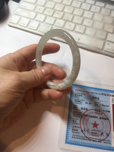 Load image into Gallery viewer, AllaboutjadeCanada.com only 52.2mm certified 100% Natural icy watery light beige pale pink(藕粉) gray white nephrite bangle HN121-0066
