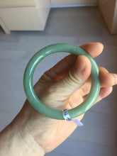 Load image into Gallery viewer, 54.5mm Certified Type A 100% Natural Oily Dark Green Gray Black(油青) round cut Jadeite Jade Bangle PE103-7157