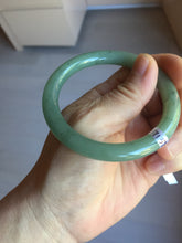 Load image into Gallery viewer, 54.5mm Certified Type A 100% Natural Oily Dark Green Gray Black(油青) round cut Jadeite Jade Bangle PE103-7157