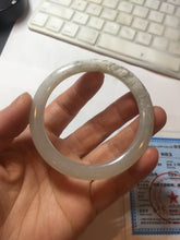 Load image into Gallery viewer, AllaboutjadeCanada.com only 52.2mm certified 100% Natural icy watery light beige pale pink(藕粉) gray white nephrite bangle HN121-0066