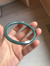 Load image into Gallery viewer, 56.7mm Certified Type A 100% Natura dark blue/green/gray/black Guatemala slim round cut Jadeite bangle AZ170-2448