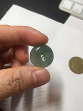 Load image into Gallery viewer, 18.4mm Type A 100% Natural oily dark green/gray Jadeite Jade Safety Guardian Button donuts Pendant PC110