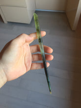 Load image into Gallery viewer, 19.5cm 100% Natural black light yellow black Xiu Jade (Serpentine) Hairpin AW58