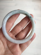 Load image into Gallery viewer, 57mm certified 100% natural type A light green/purple/yellow(FU LU SHOU) with green fly flowers round cut jadeite jade bangle BN54-3124