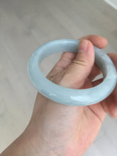 Load image into Gallery viewer, 56.3mm certified 100% natural type A icy watery white light green chubby jadeite jade bangle AH97-0549