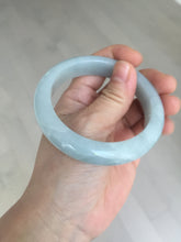 Load image into Gallery viewer, 56.3mm certified 100% natural type A icy watery white light green chubby jadeite jade bangle AH97-0549