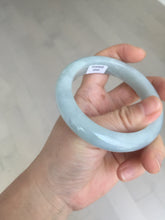 Load image into Gallery viewer, 56.3mm certified 100% natural type A icy watery white light green chubby jadeite jade bangle AH97-0549