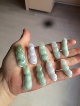 Load image into Gallery viewer, Type A 100% Natural white/green/purple Four Seasons Fortune Beans jadeite jade pendant group W108