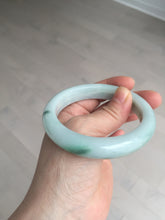 Load image into Gallery viewer, 57mm Certified Type A 100% Natural dark green/white//black Jadeite Jade bangle BK41-8354