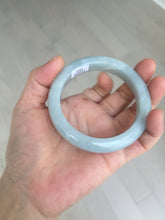 Load image into Gallery viewer, 56.3mm certified 100% natural type A icy watery white light green chubby jadeite jade bangle AH97-0549