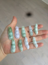 Load image into Gallery viewer, Type A 100% Natural white/green/purple Four Seasons Fortune Beans jadeite jade pendant group W108