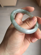 Load image into Gallery viewer, 51.8mm certified Type A 100% Natural icy watery light green/red oval Jadeite Jade bangle BQ9-3799