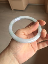 Load image into Gallery viewer, 62.2mm Certified Type A 100% Natura light green white purple slim Jadeite bangle X136-3822