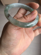 Load image into Gallery viewer, 51.8mm certified Type A 100% Natural icy watery light green/red oval Jadeite Jade bangle BQ9-3799
