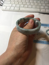 Load image into Gallery viewer, 50.7mm Certified type A 100% Natural green with green floating flowers Jadeite Jade square bangle PC37-0403