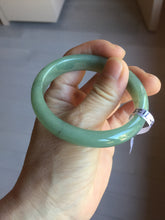 Load image into Gallery viewer, 52.5mm Certified Type A 100% Natural Oily Dark Green Gray Black(油青) Oval Jadeite Jade Bangle PE105-7129