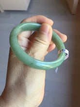 Load image into Gallery viewer, 52.5mm Certified Type A 100% Natural Oily Dark Green Gray Black(油青) Oval Jadeite Jade Bangle PE105-7129