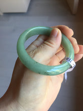 Load image into Gallery viewer, 52.5mm Certified Type A 100% Natural Oily Dark Green Gray Black(油青) Oval Jadeite Jade Bangle PE105-7129