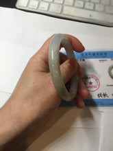Load image into Gallery viewer, 53.4mm certified 100% natural Type A gray green white purple round cut jadeite jade bangle AA122-4914