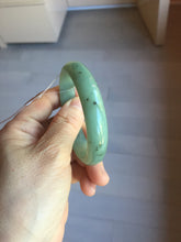 Load image into Gallery viewer, 52.5mm Certified Type A 100% Natural Oily Dark Green Gray Black(油青) Oval Jadeite Jade Bangle PE105-7129